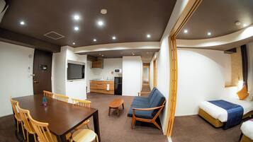 Desk, laptop workspace, blackout curtains, soundproofing