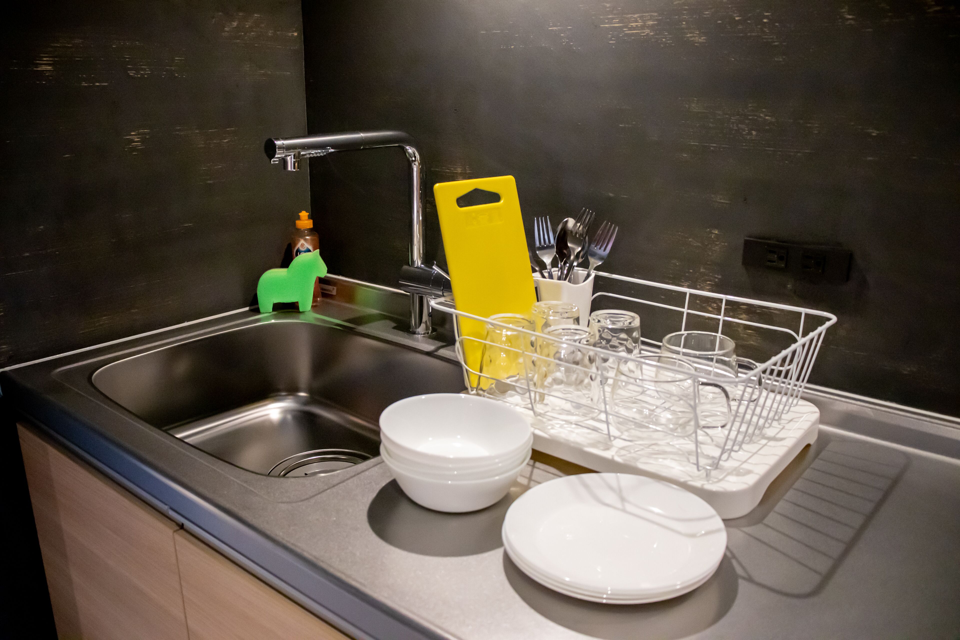 deluxe suite | private kitchenette | fridge, electric kettle, paper towels