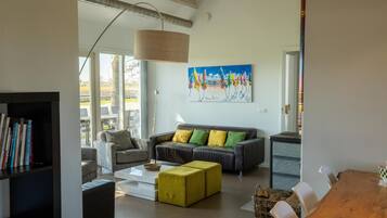 Smart TV, chimenea, reproductor de DVD y libros