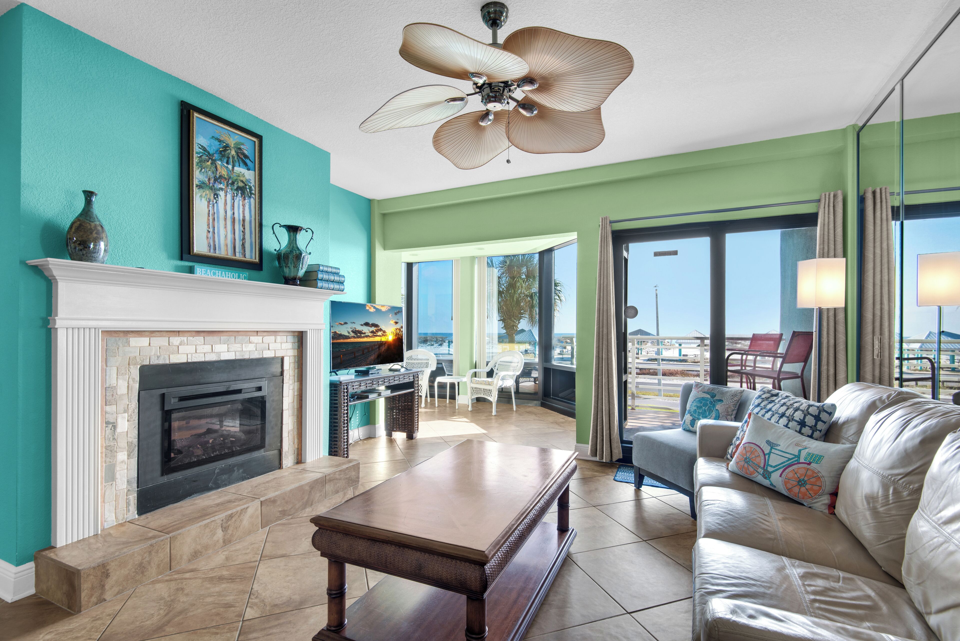 TV, fireplace, DVD player