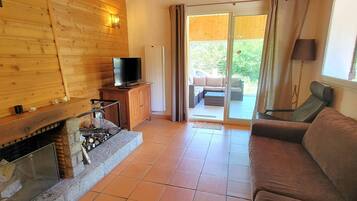 Télévision, cheminée