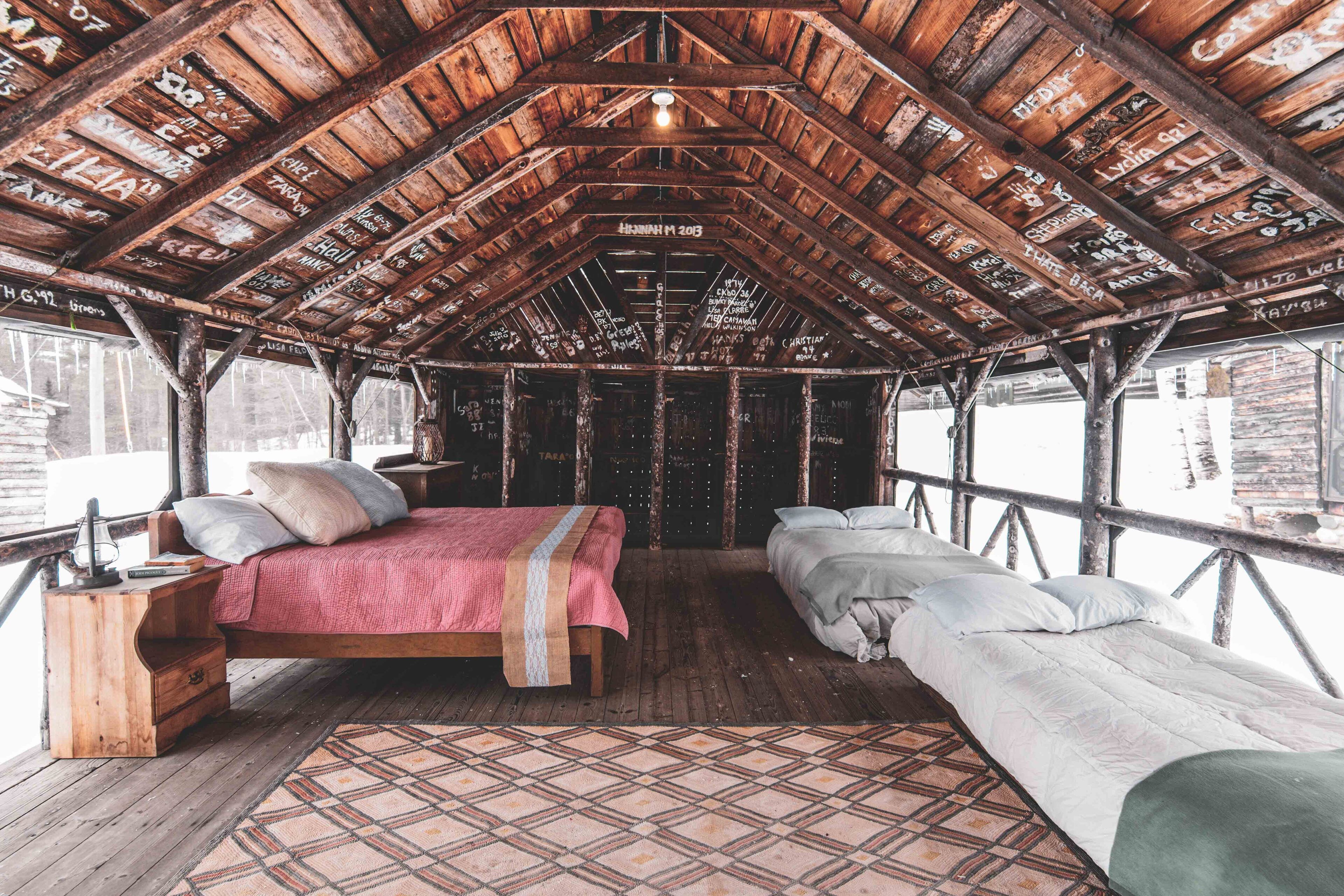 Rustic Adirondack Glamping Cabins on Ogontz Lake