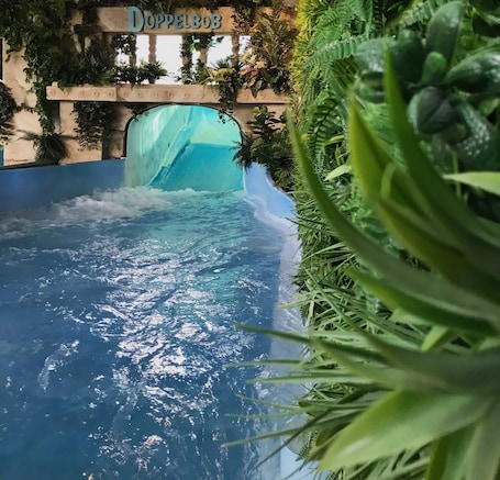Pool. Newly renovated vacation apartment in alpine chic style directly on the Grossen Mythen
