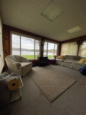 智能電視、壁爐、書籍