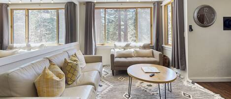 Fernseher, Kamin, Bücher