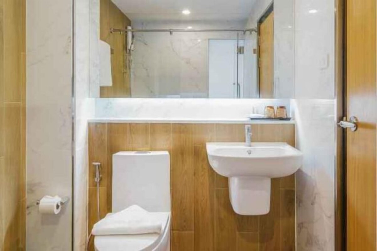 Bathroom | Shower, hair dryer, towels, soap