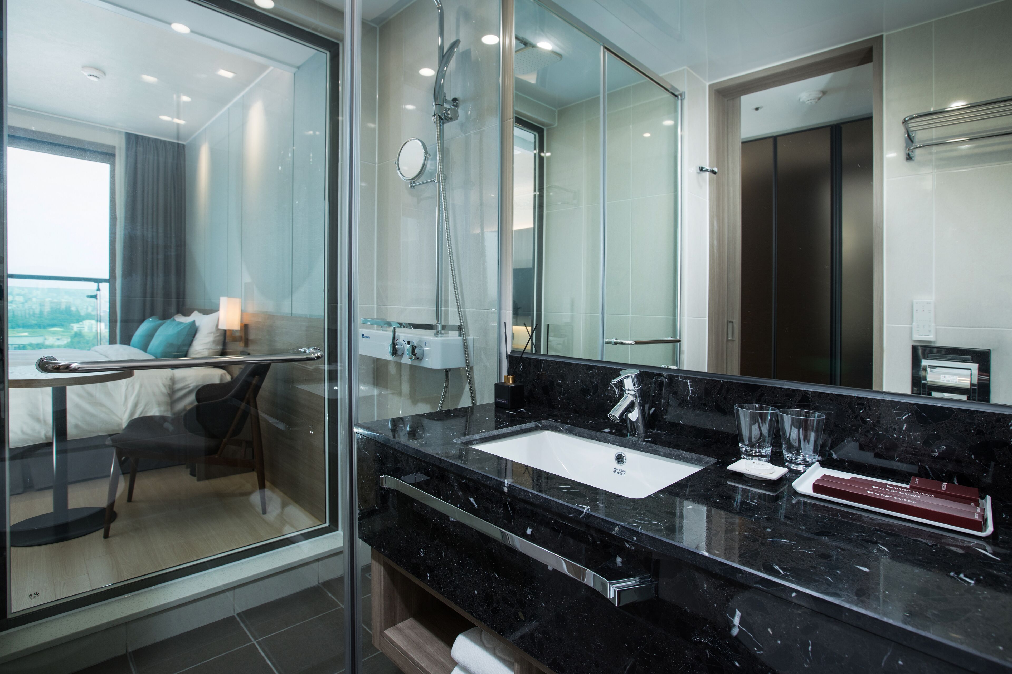 shower, free toiletries, hair dryer, bathrobes