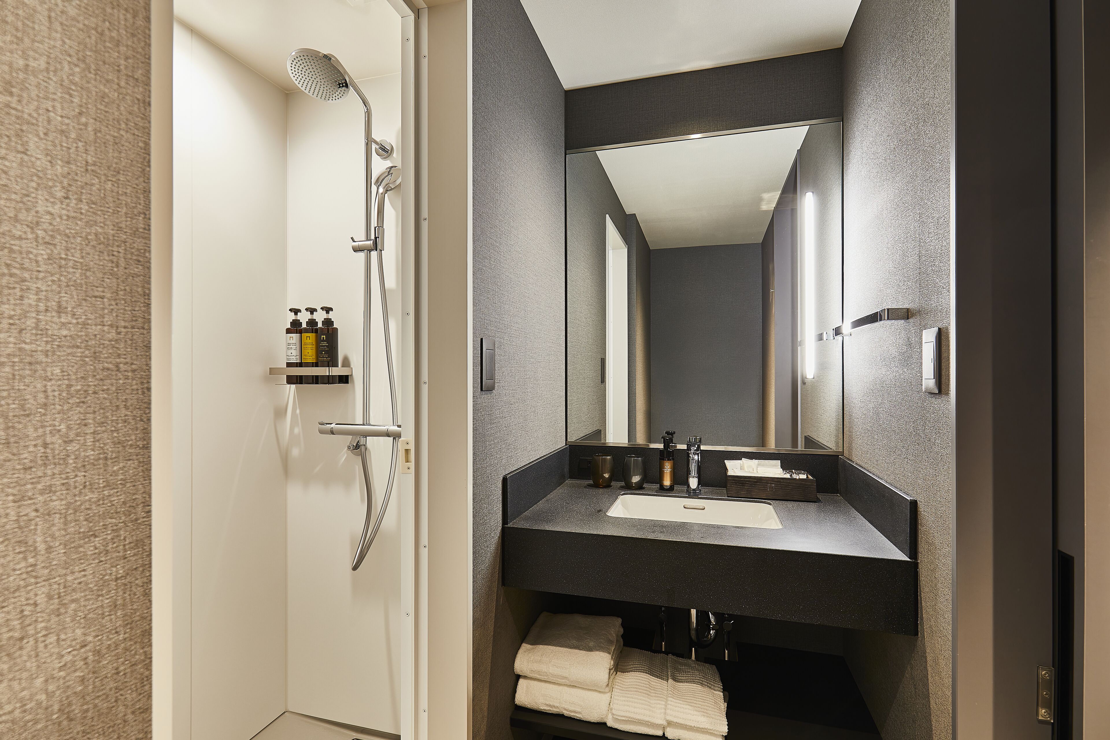 free toiletries, hair dryer, slippers, bidet