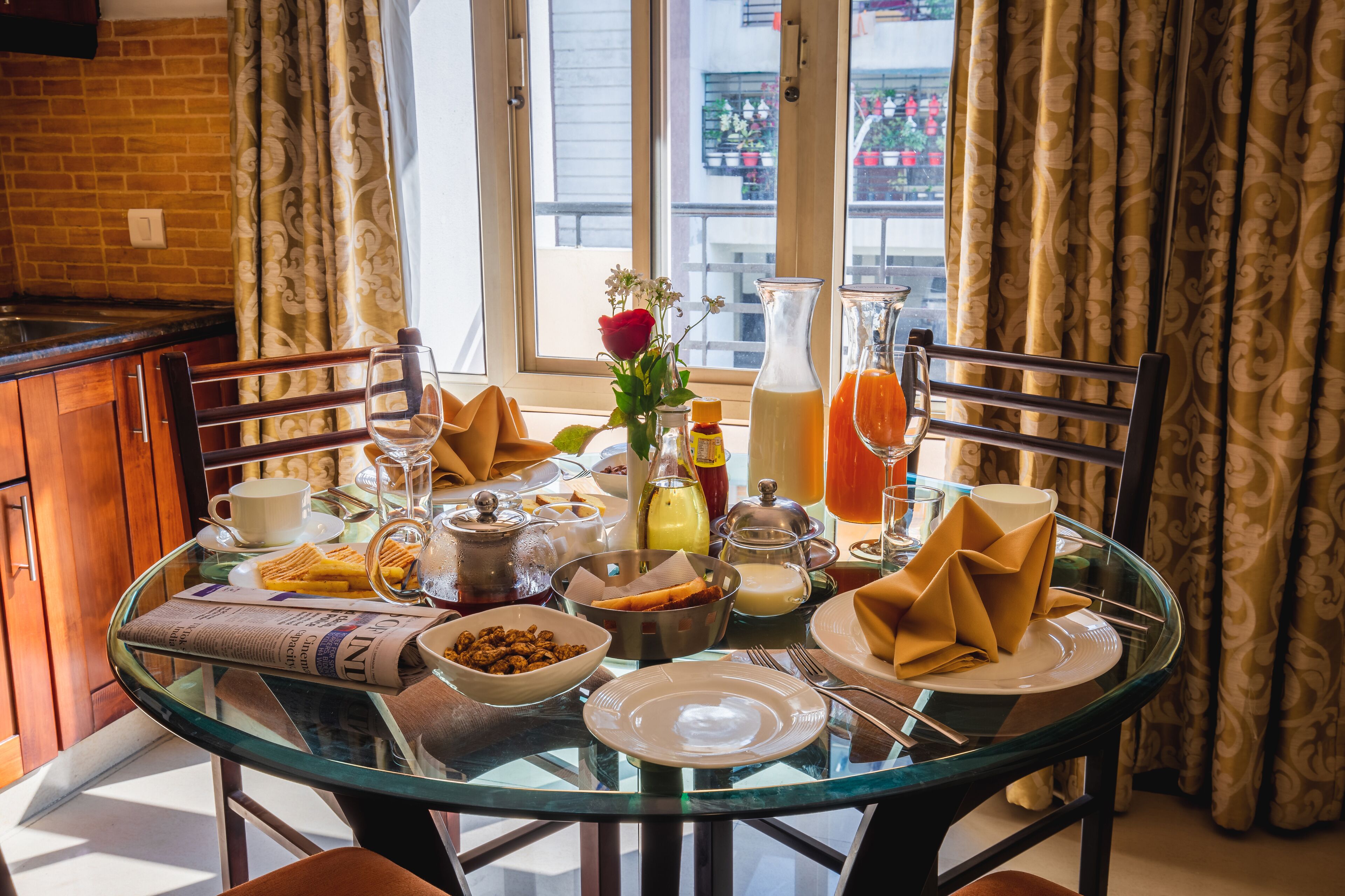 Deluxe One Bedroom Apartment | Living area | 42-inch LED TV with digital channels, TV