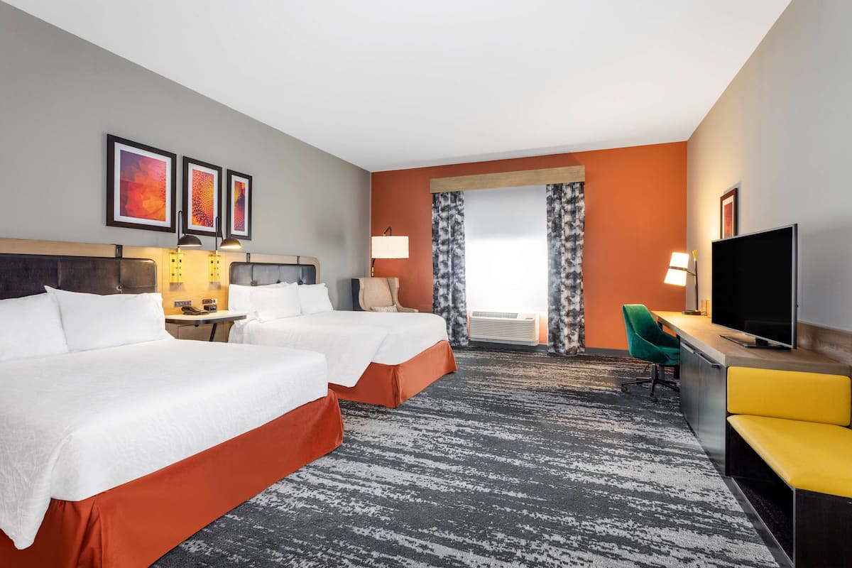 standard room, 2 queen beds, accessible, bathtub | premium bedding, pillow-top beds, desk, laptop workspace