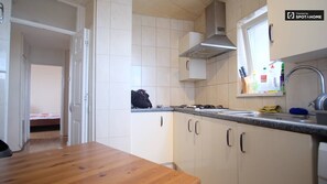Fridge, microwave, stovetop, toaster