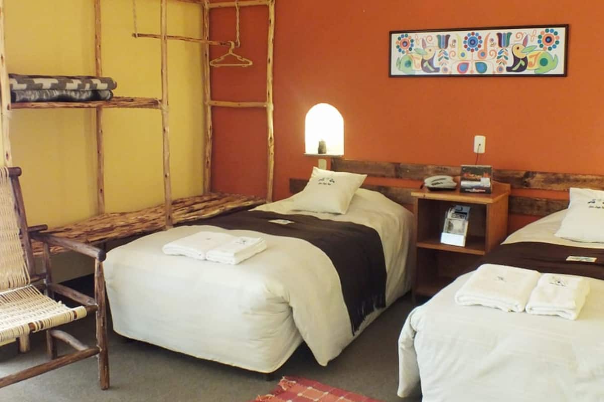 Desk, laptop workspace, blackout curtains, iron/ironing board