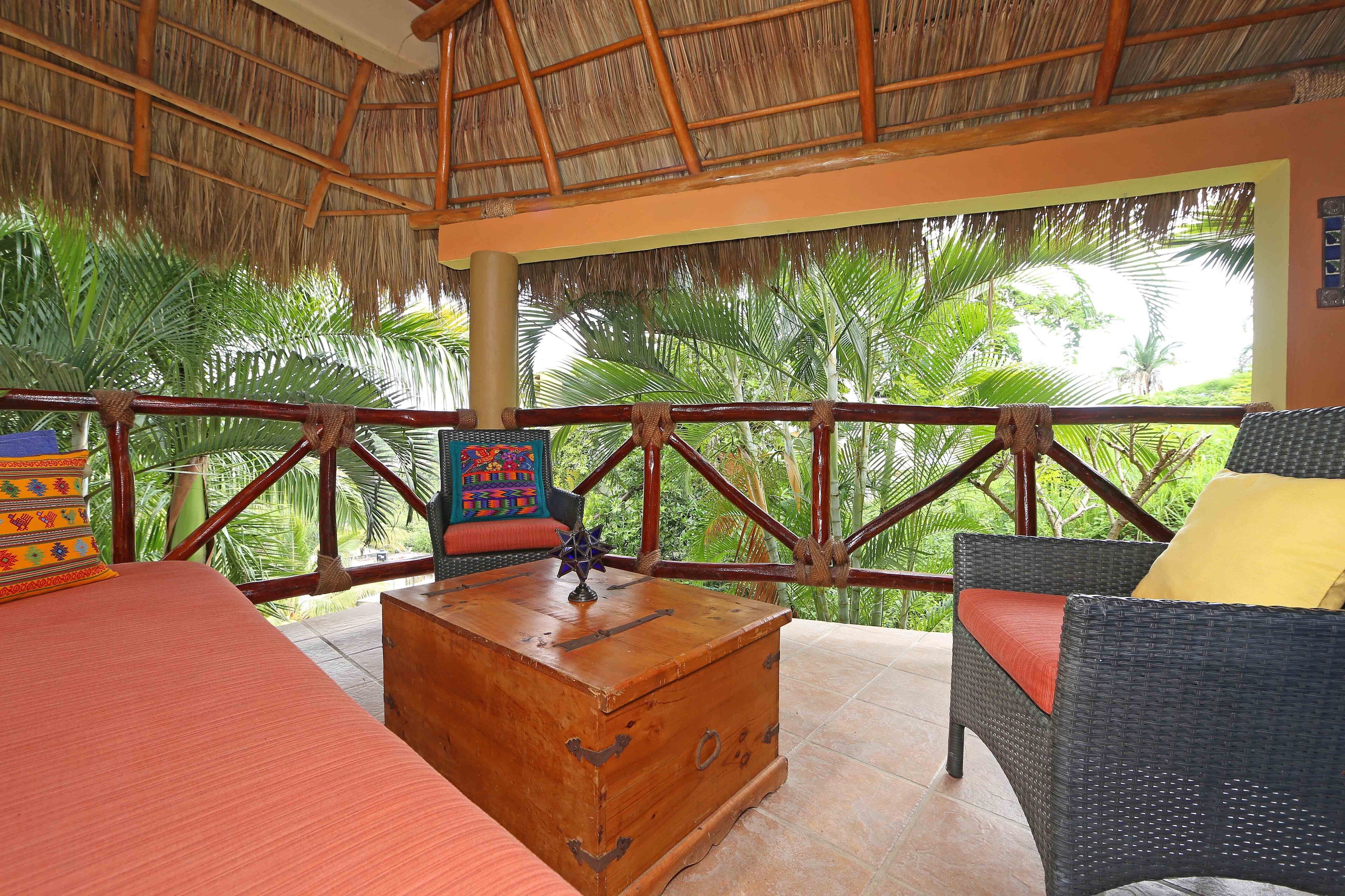 Indoor outdoor living area. Feels like you are in a tree house.

