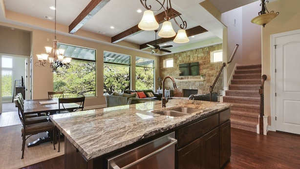 Interior - Open Water Luxury LBJ House with Heated Pool and Lakeside Pavilion! Sleeps 17 (Burnet)