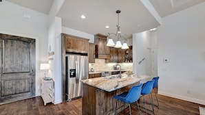 Coffee/tea maker, fridge, microwave, oven - Open Water Luxury LBJ House with Heated Pool and Lakeside Pavilion! Sleeps 17 (Burnet)