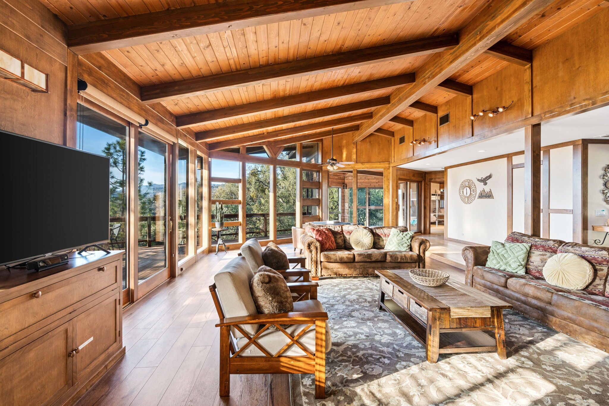 Smart TV, fireplace, video games, foosball