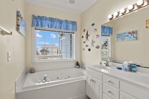 Bathroom - Jolly Sixpence -- Ocean Views, Steps to Community Pool & Short Stroll to Beach (Emerald Isle)