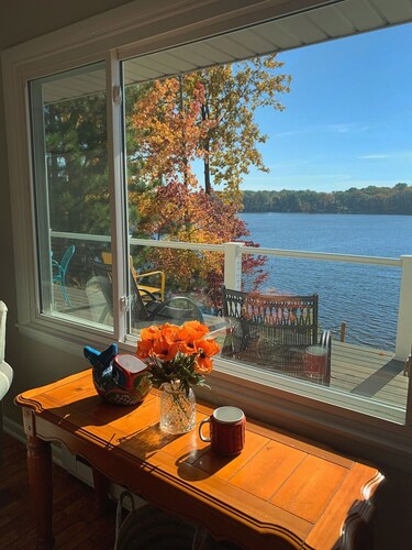 Relax Lakefront-Stunning Lake Views in Popular Sister Lakes! Private Sand Beach!