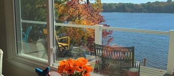 Relax Lakefront-Stunning Lake Views in Popular Sister Lakes! Private Sand Beach!