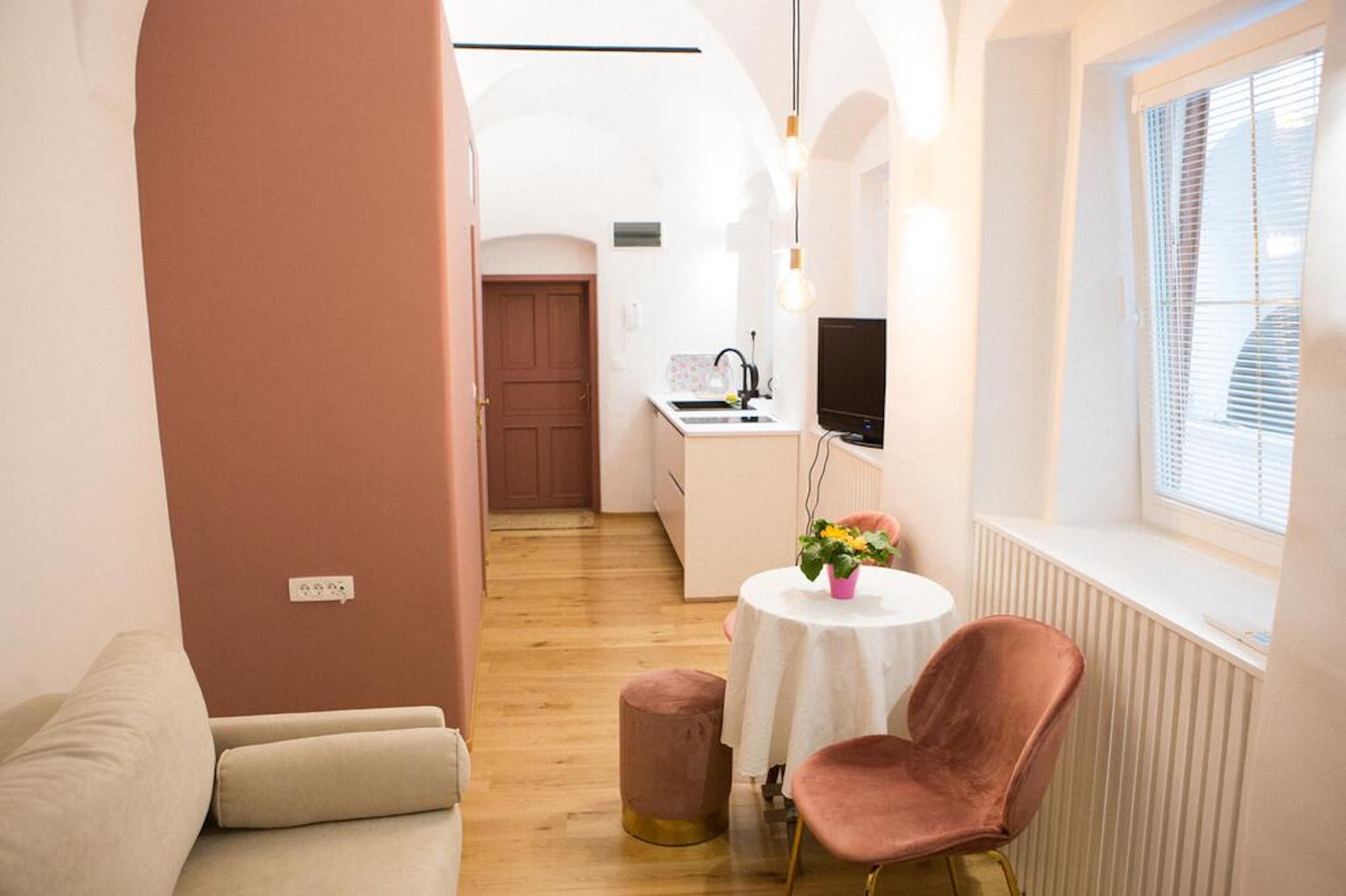 Romantic Apartment | Private kitchen | Fridge, stovetop, dishwasher, espresso maker