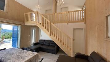 Luxury Villa, Private Pool, Sea View | Living area | Flat-screen TV, heated floors, smart speakers