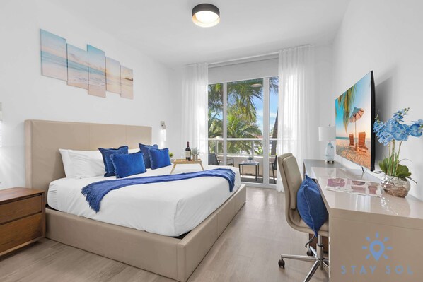 2 bedrooms, desk, iron/ironing board, travel cot