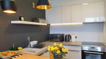 Apartemen (Baltin Spa 31) | Dapur pribadi | Lemari es, oven, kompor, dan mesin pencuci piring