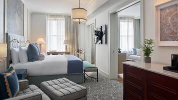 Premium bedding, down comforters, minibar, in-room safe