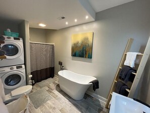 Combined shower/bathtub, hair dryer, towels, soap - Close by downtown Asheville, the Biltmore Estate, Blue Ridge ParkWay, Arboretum. (Candler)