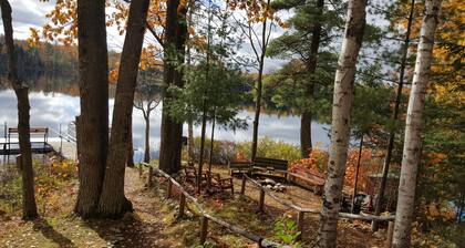 3 Bdrm, Loft, 1.5 baths knotty pine cabin, handicap accessible on 55 acre lake