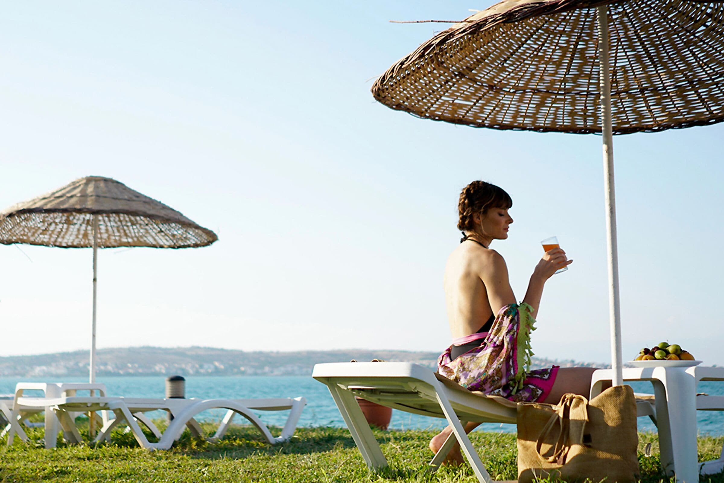 Private beach, sun loungers, beach umbrellas