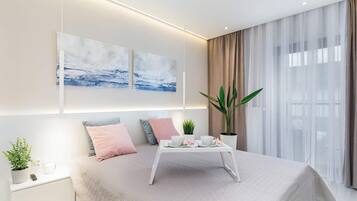 1 bedroom, iron/ironing board, travel crib, WiFi