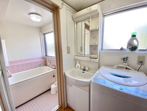 Apartment | Bathroom | Separate tub and shower, deep soaking tub, hair dryer, towels