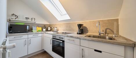 Frigorífico, microondas, horno y lavavajillas