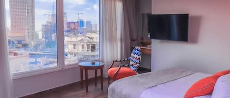 Minibar, individually decorated, desk, bed sheets