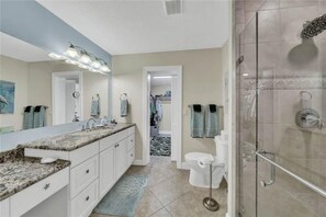 Combined shower/tub, hair dryer, towels, soap - FANTASY ISLAND LIFE (Jensen Beach)