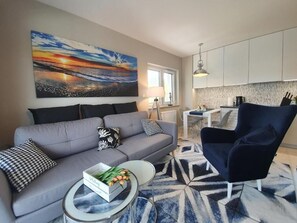 Standard Apartment | Living area | 26-inch flat-screen TV with satellite channels, TV - Apartamenty Szafirowa Mierzeja - 365PAM (Mielno)