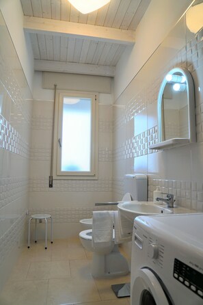 Séchoir à cheveux, savon, papier de toilette