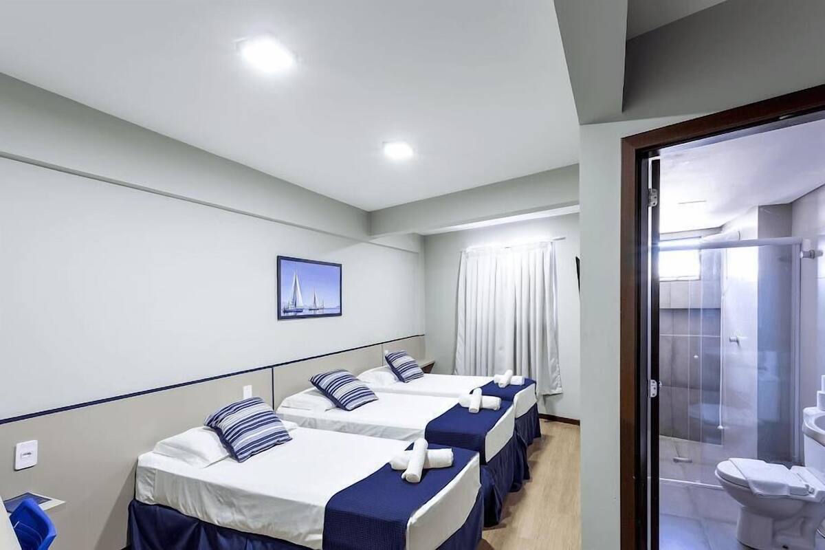 Desk, laptop workspace, free WiFi, bed sheets