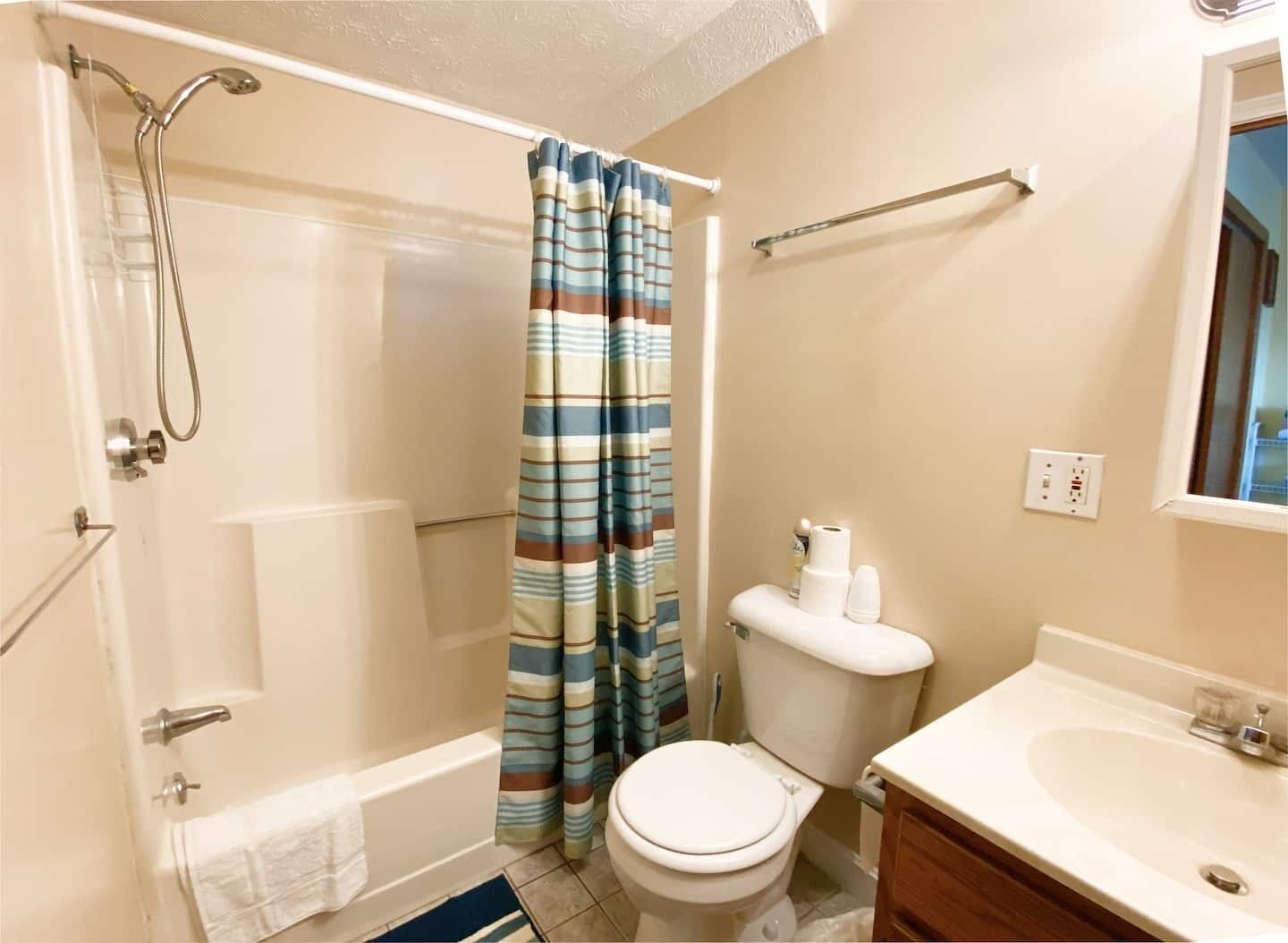 Hair dryer, towels