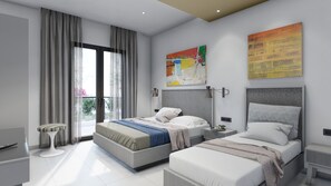 Deluxe Triple Room, 1 Bedroom | Iron/ironing board, free WiFi, bed sheets - Amnissos Residence (Rethymno)