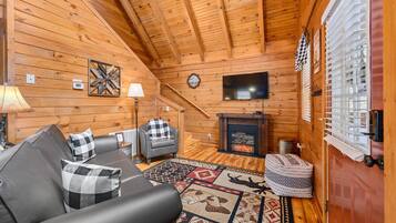 Smart TV, chimenea, reproductor de DVD