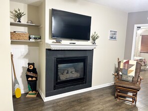 TV, fireplace, video games, offices