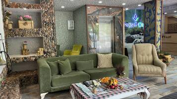 LCD TV, fireplace