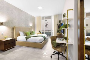 Desk, iron/ironing board, travel cot, WiFi