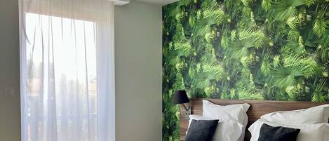1 bedroom, blackout drapes, soundproofing, iron/ironing board