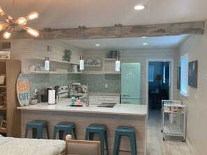 Oven, stovetop, dishwasher, coffee/tea maker