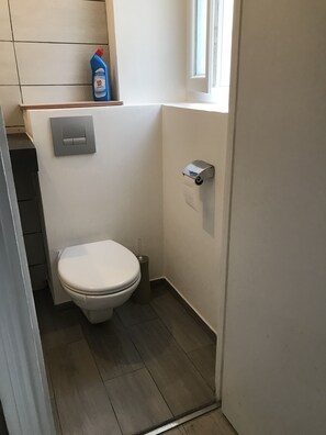 Towels, soap, shampoo, toilet paper