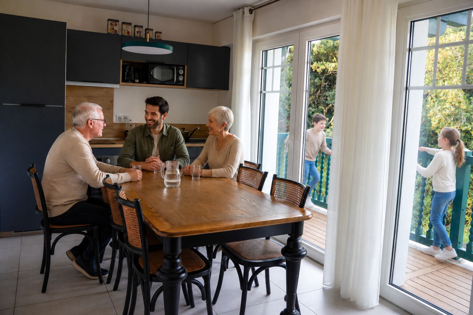Appartement Familial, salle de bains attenante, vue partielle sur la mer (Tourlinguet - 4.6pers) | Bar lounge