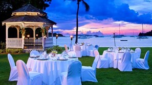 Outdoor banquet area